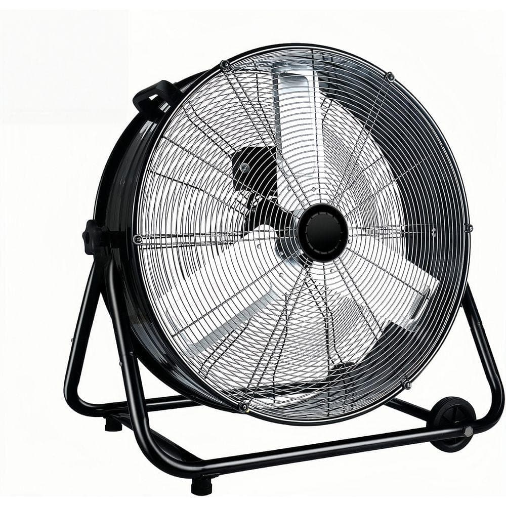 Stbine 24 in. 3 fan speed Drum Fan Air Circulation High Velocity Industrial Fan with 360° Adjustable Tilt in Black (1)