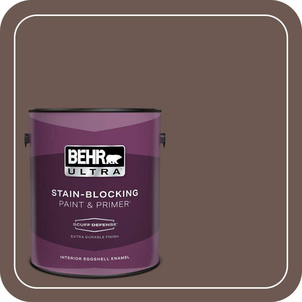 BEHR ULTRA 1 gal. #N180-7 Oiled Teak Extra Durable Eggshell Enamel Interior Paint & Primer