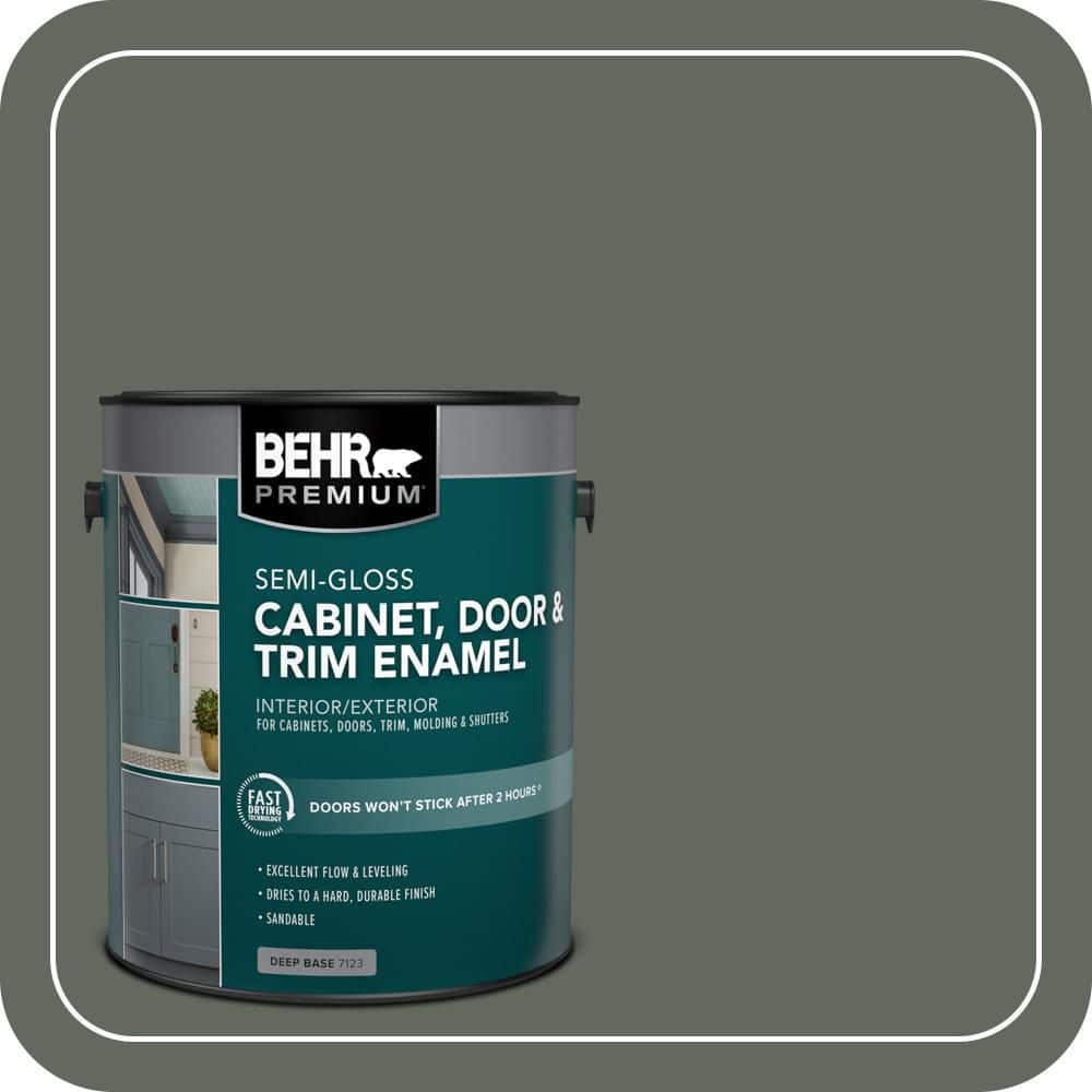 BEHR PREMIUM 1 gal. #N410-6 Pinecone Hill Semi-Gloss Enamel Interior/Exterior Cabinet, Door & Trim Paint