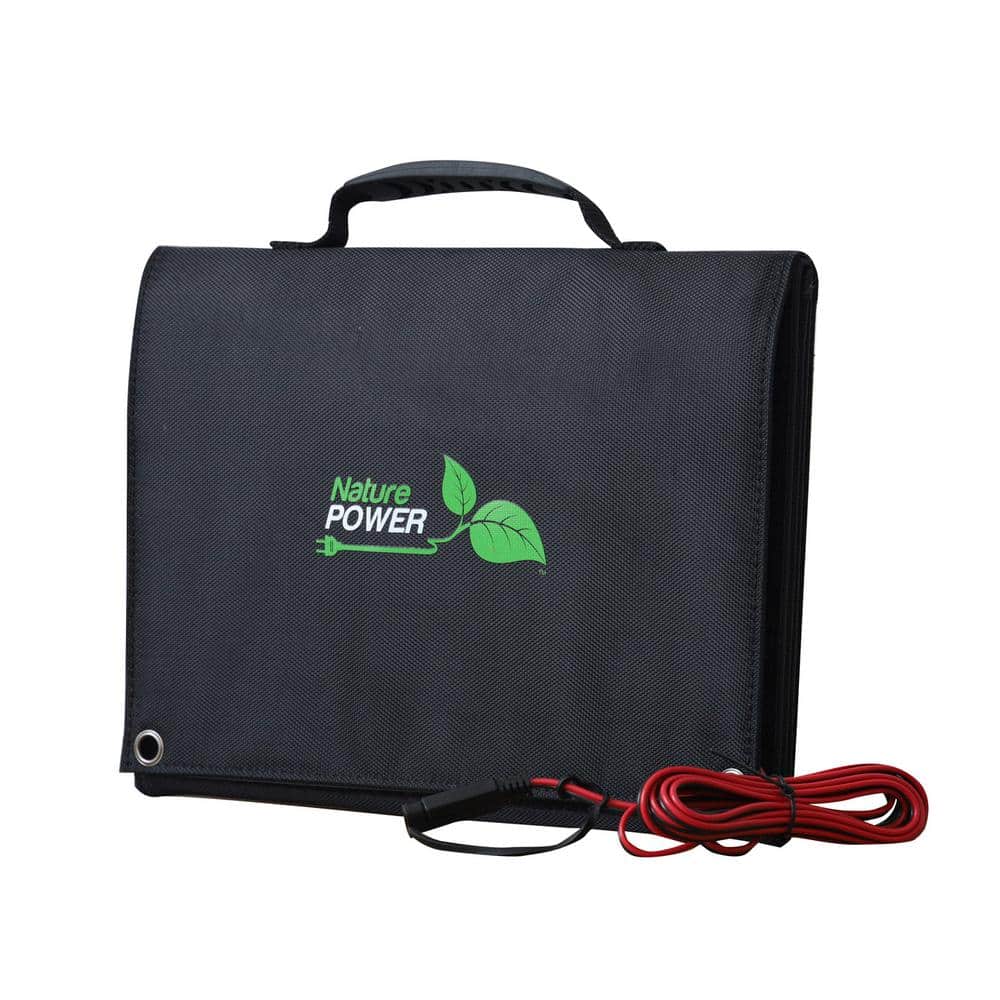 NATURE POWER 80-Watt Folding Monocrystalline Solar Panel for 12-Volt Charging