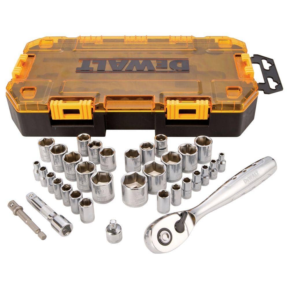 DEWALT 1/4 in. and 3/8 in. Drive Ratchet & Socket Set (34-Piece) (3)