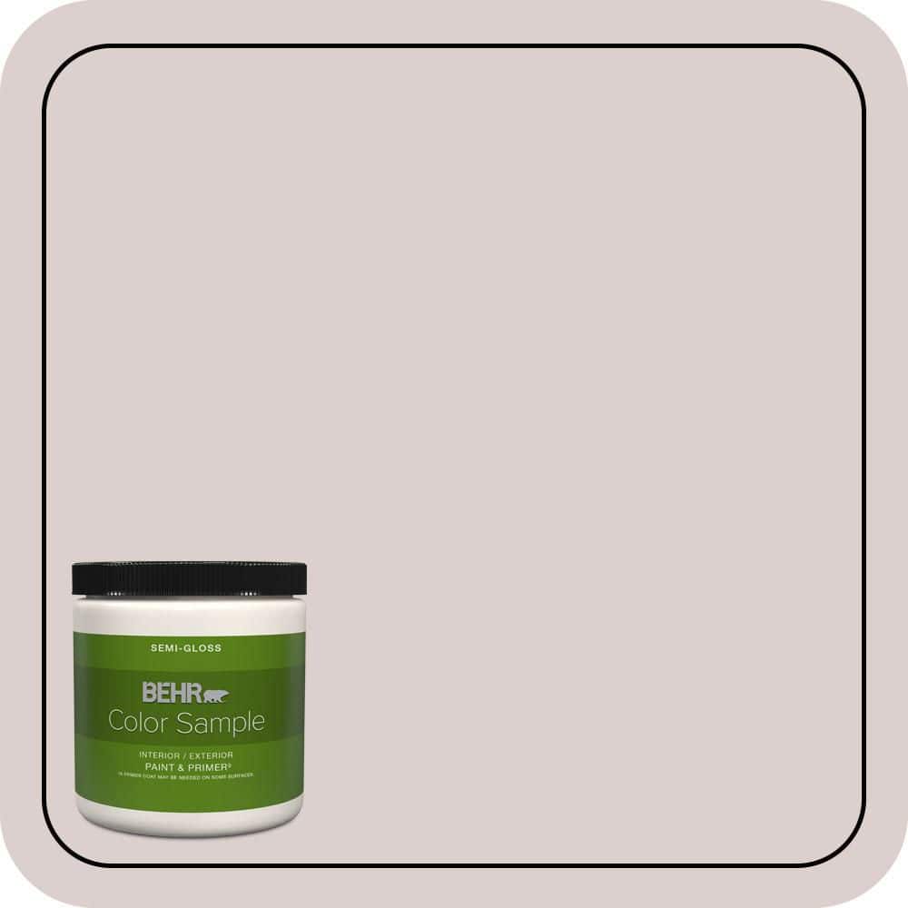 BEHR PREMIUM PLUS 8 oz. #N130-1 Pearls and Lace Semi-Gloss Interior/Exterior Paint & Primer Color Sample