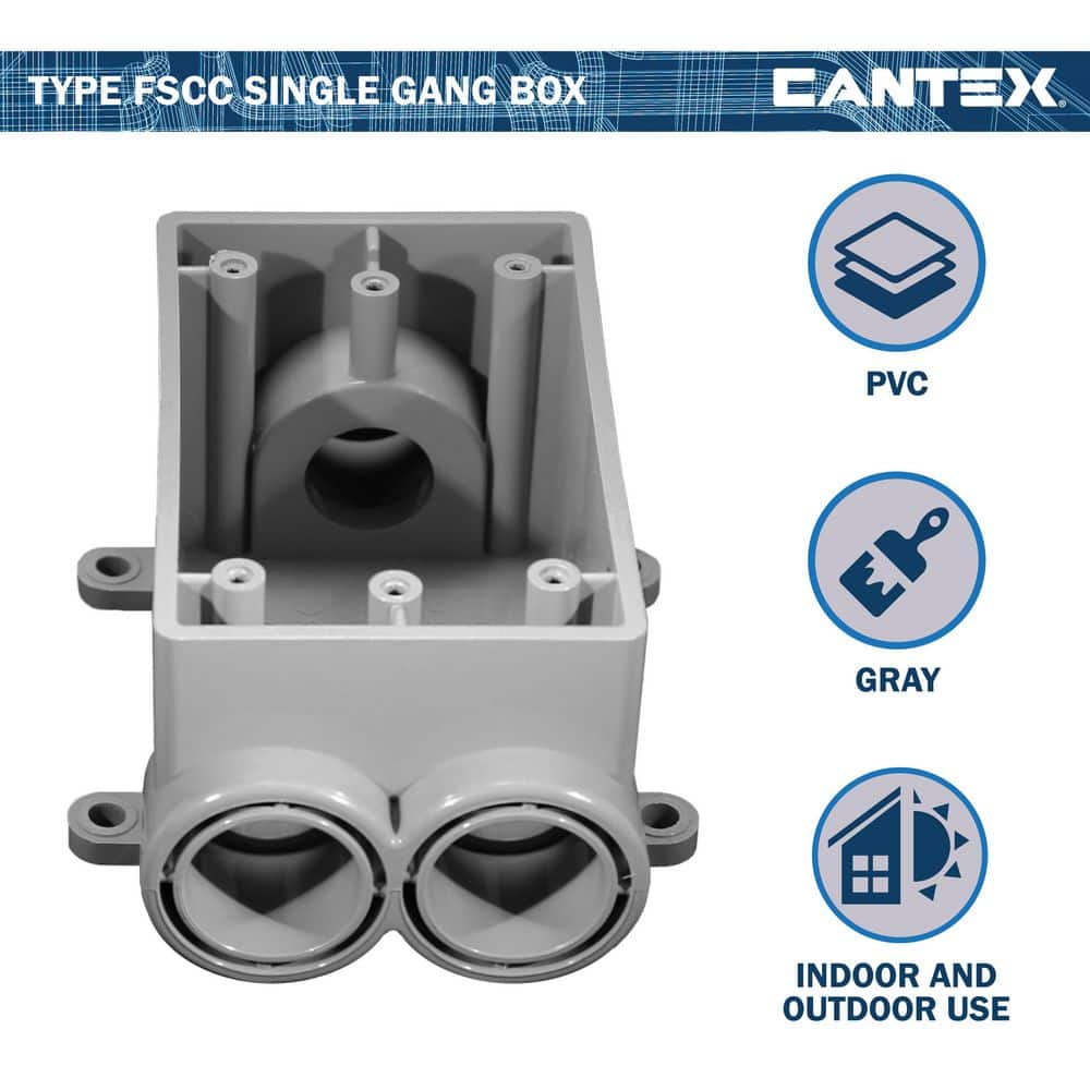 .5 in. 1-Gang 20 cu. in. PVC FSCC Half Box Conduit Fitting for Cantex PVC Conduits (4)