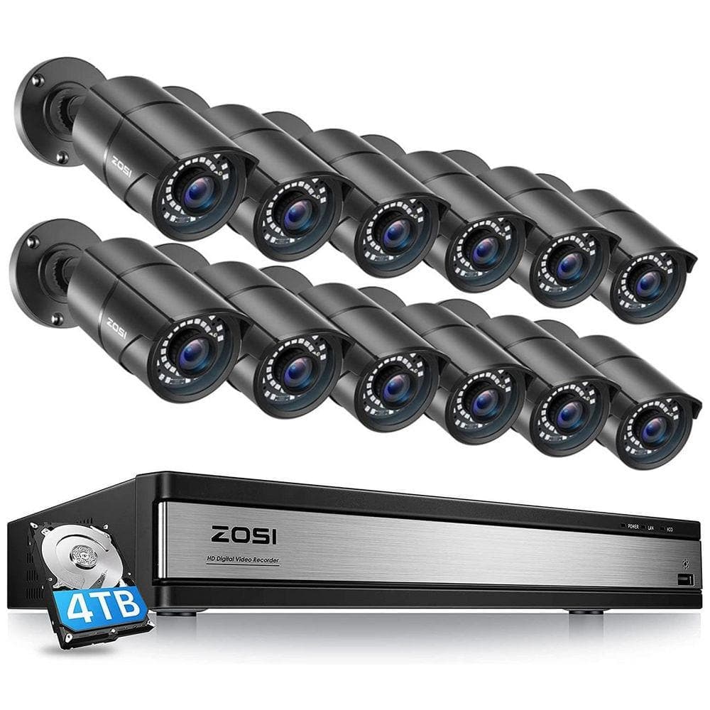 ZOSI 16-Channel 1080p 4TB DVR Security Camera System with 12 Wired Bullet Cameras (1)