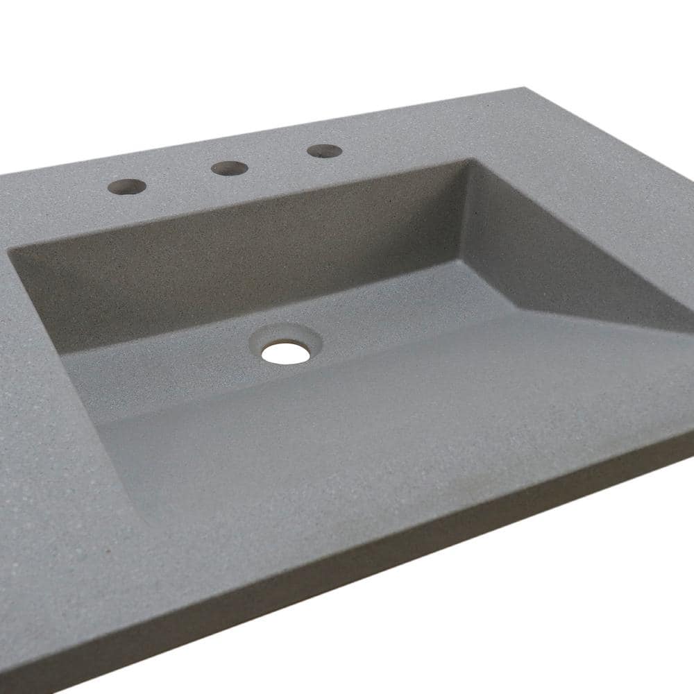 Bellaterra Home 31 in. W 22 in. D Concrete Single Basin Vanity Top with Rectangle Basin (4)