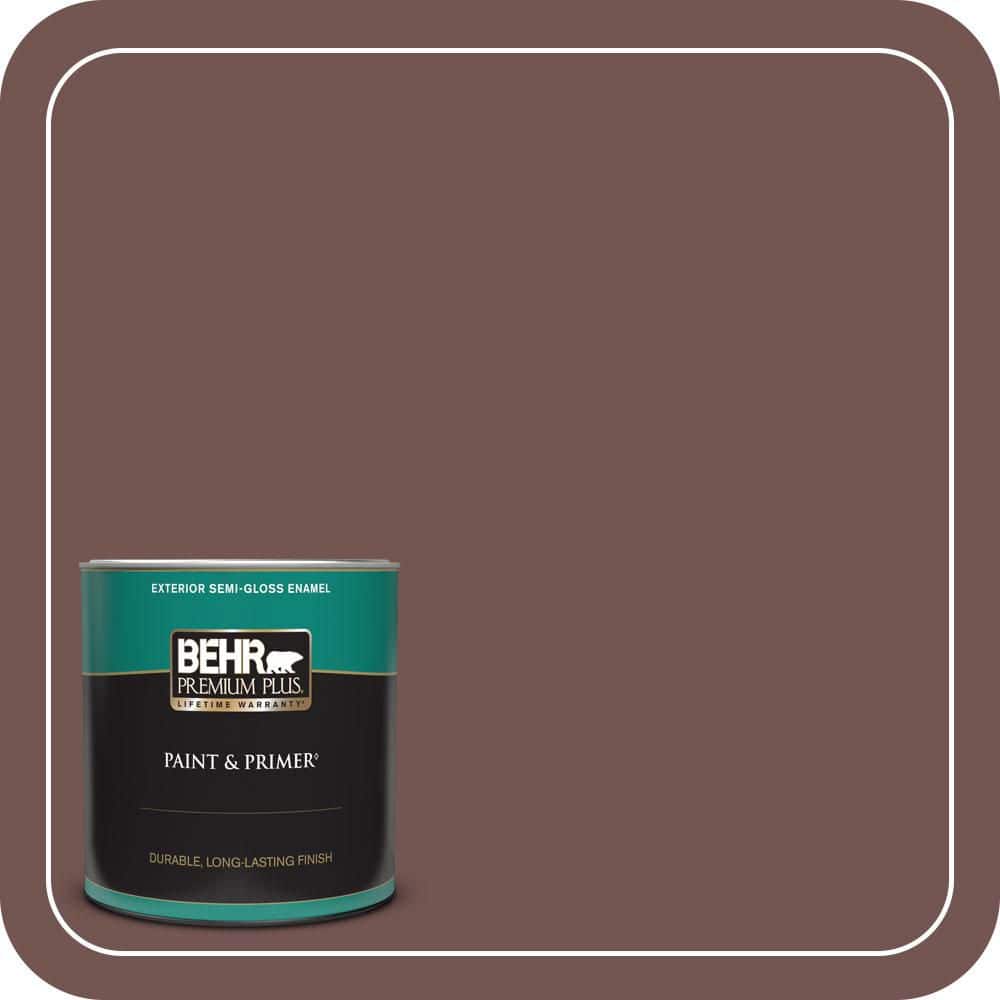 BEHR PREMIUM PLUS 1 qt. #MQ1-53 Rosy Sandstone Semi-Gloss Enamel Exterior Paint & Primer
