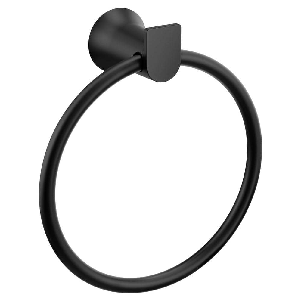 MOEN Genta Wall Mounted Towel Ring in Matte Black (1)