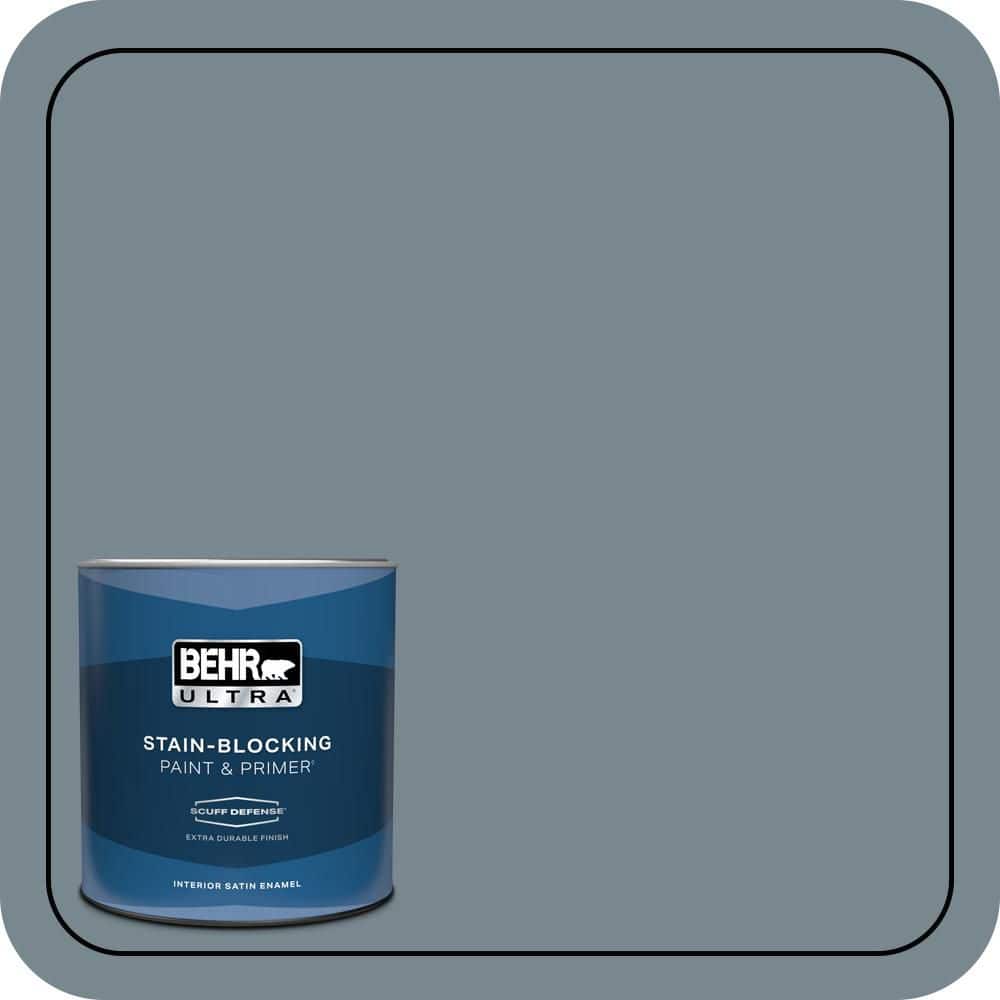 BEHR ULTRA 1 qt. #N470-5 Norwegian Blue Extra Durable Satin Enamel Interior Paint & Primer