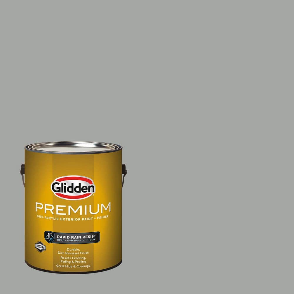 Glidden Premium 1 gal. PPG1010-4 Stepping Stone Flat Exterior Latex Paint