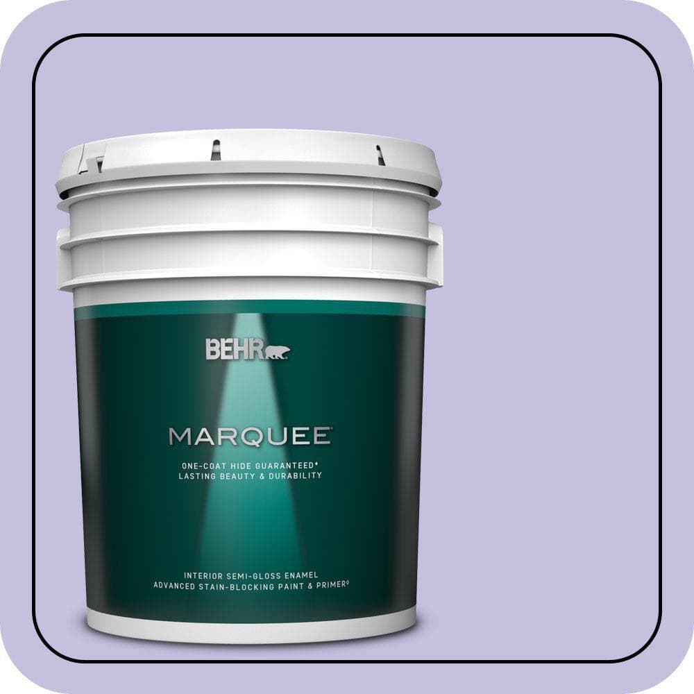 BEHR MARQUEE 5 gal. #630A-3 Weeping Wisteria Semi-Gloss Enamel Interior Paint & Primer