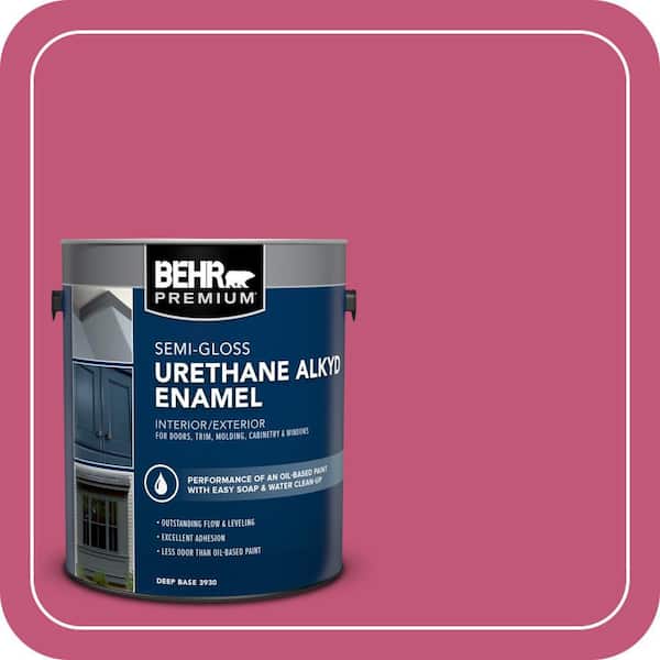 BEHR PREMIUM 1 gal. #T16-02 Pagoda Urethane Alkyd Semi-Gloss Enamel Interior/Exterior Paint (2)