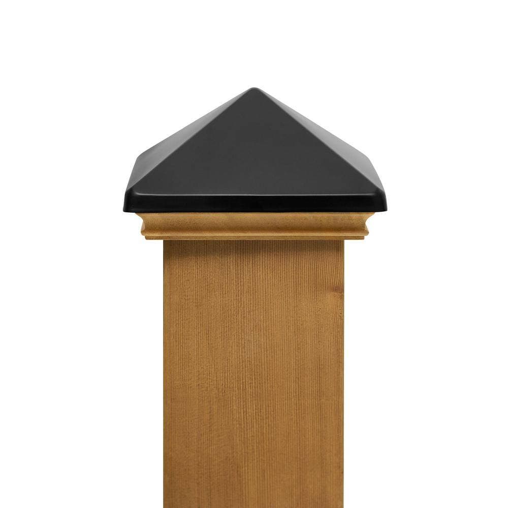 Protectyte 6 in. x 6 in. West Indies Miterless Post Cap with Black Stainless Pyramid (3)