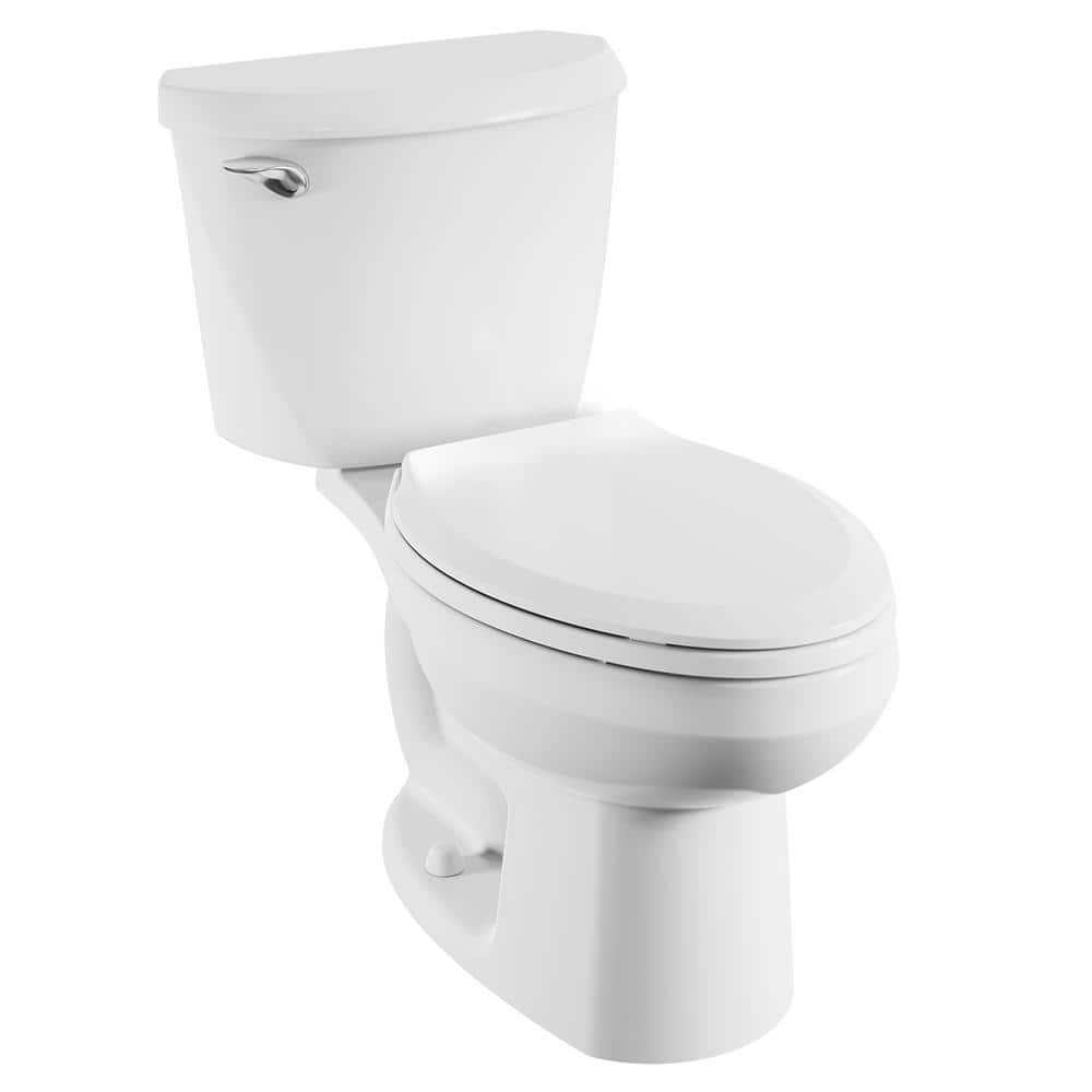 American Standard Reliant Two-Piece 1.28 GPF Single Flush Elongated Standard Height Toilet with Slow-Close Seat in White (1)