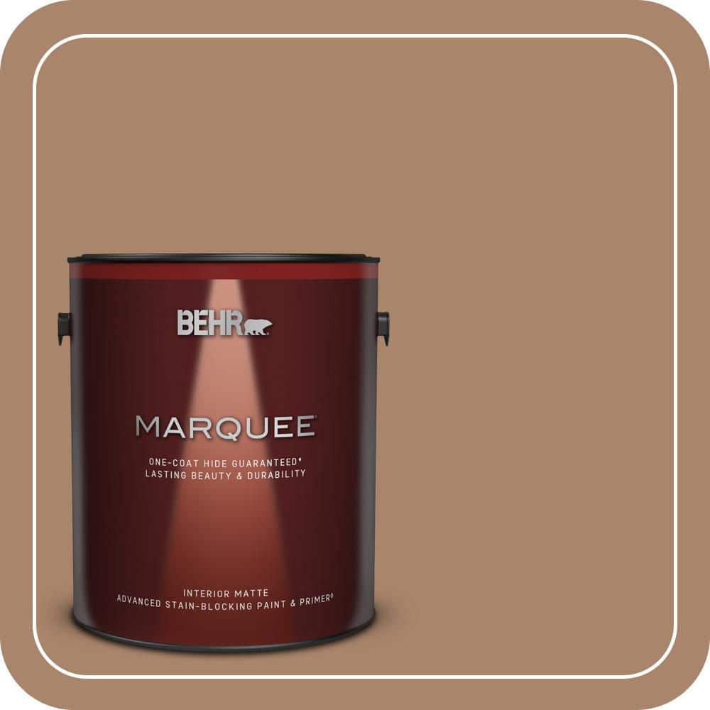 BEHR MARQUEE 1 gal. #S220-5 Nutshell One-Coat Hide Matte Interior Paint & Primer