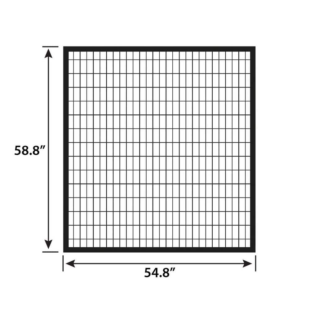 FORGERIGHT Deco Grid 5 ft. H x 5 ft. W Black Steel Fence Gate (2)