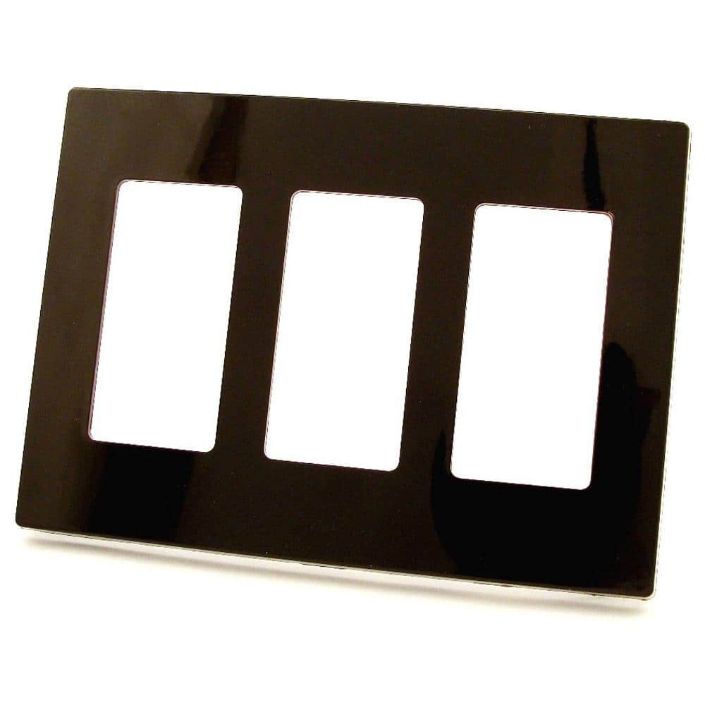 Leviton 3-Gang Brown Decora/Rocker Polycarbonate Standard Screwless Wall Plate (1-Pack) 80311-S0