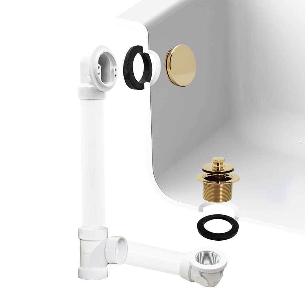 Westbrass Illusionary No-Hole Sch. 40 PVC Plumbers Pack with Lift and Turn Bath Drain