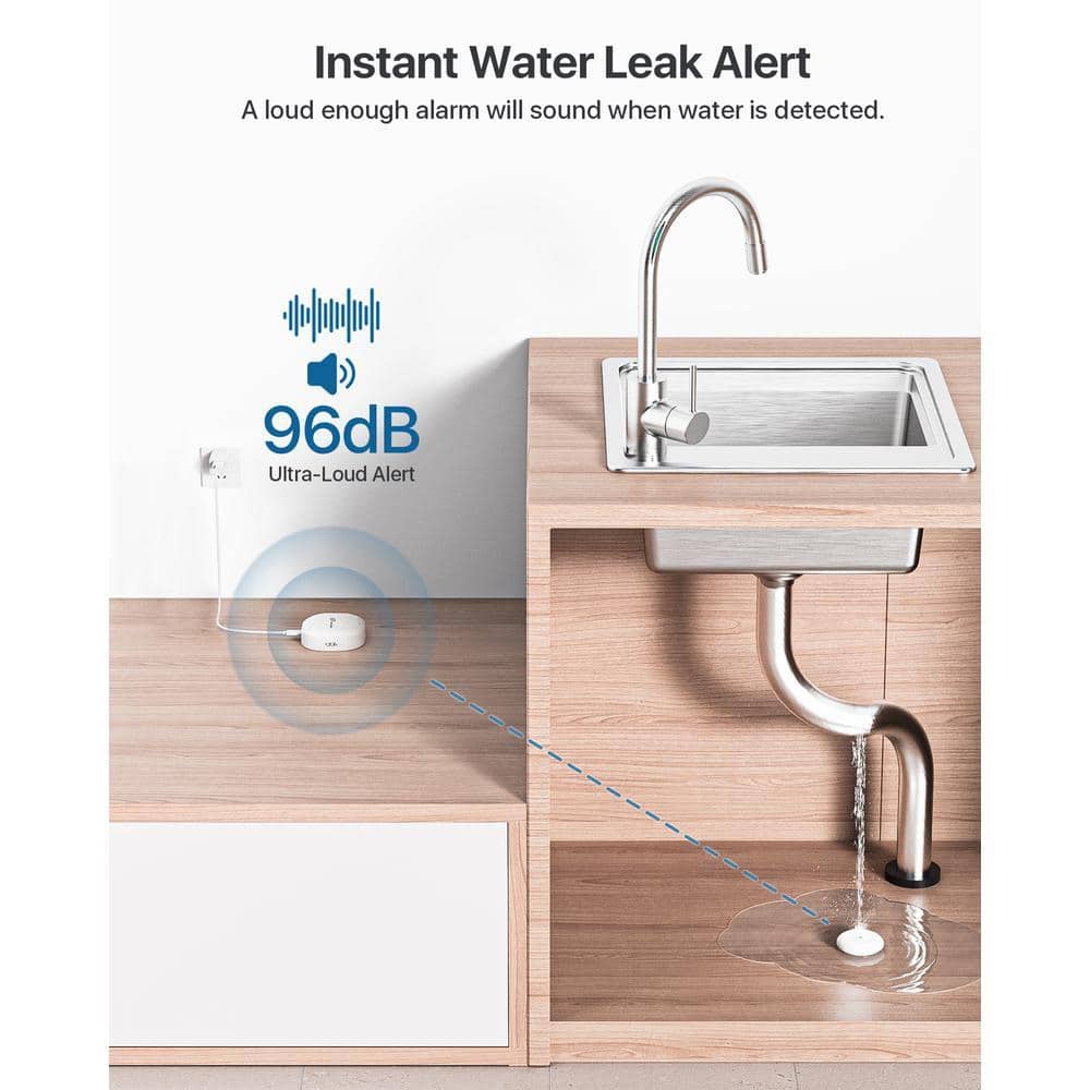 LOOCAM Water Leak Detector and Smart Hub for Home, APP Notification, 2.4 GHz Wi-Fi Only (3-Pack) (3)