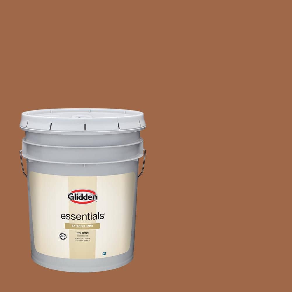 Glidden Essentials 5 gal. PPG1069-6 Foxfire Brown Flat Exterior Paint