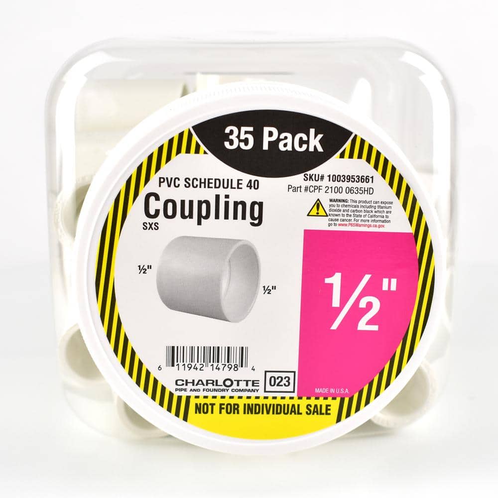 Charlotte Pipe 1/2 in. PVC Coupling S x S Pro Pack (35-Pack) (1)
