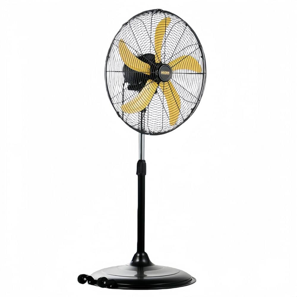 Unbranded 20 in. Heavy Duty Oscillating Pedestal Fan in Black-5,000 CFM, 1/5 HP Motor, 3 Speeds for Industrial/Commercial Spaces.