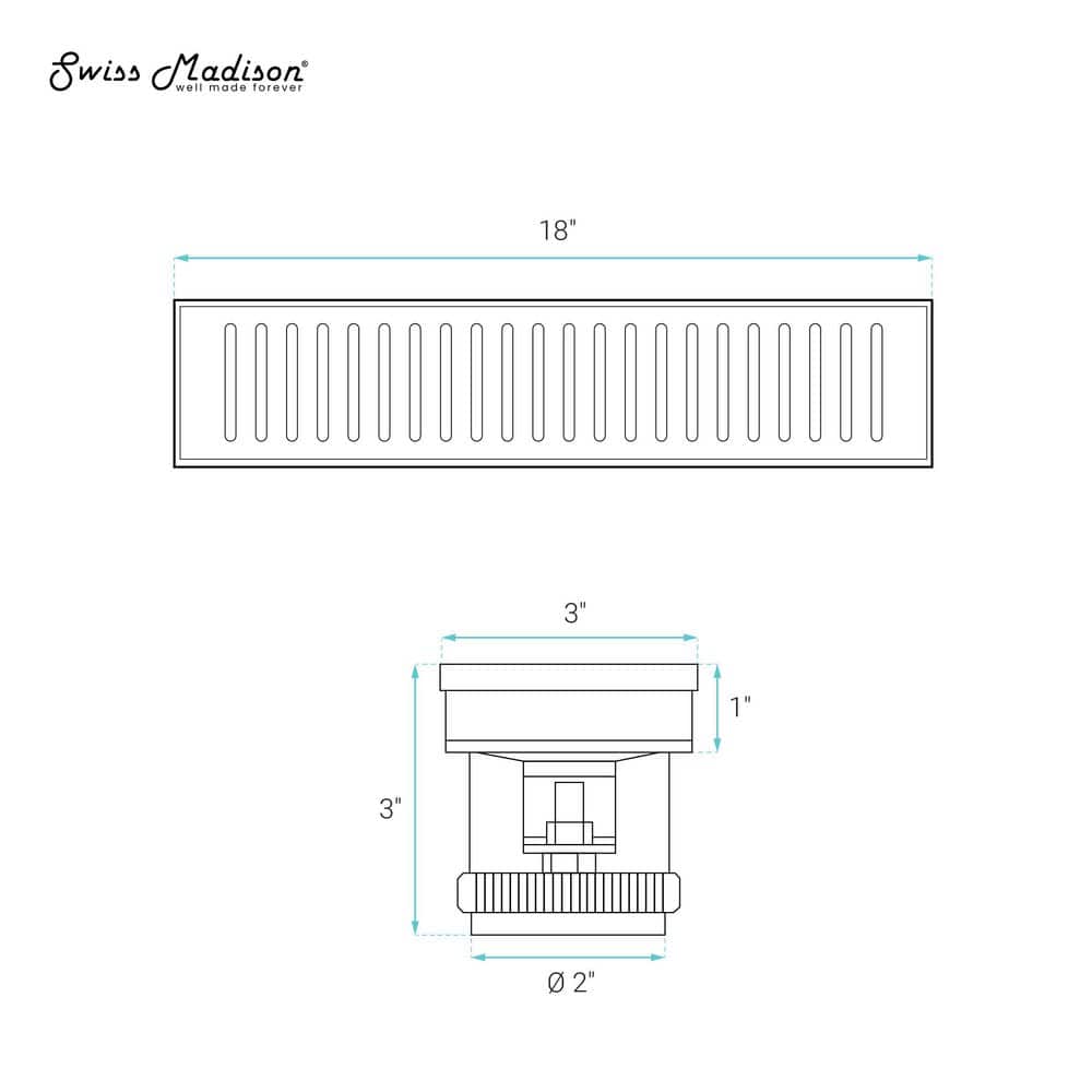 Swiss Madison Voltaire 18 in. Stainless Steel Linear Shower Drain in Brushed Gold (3)