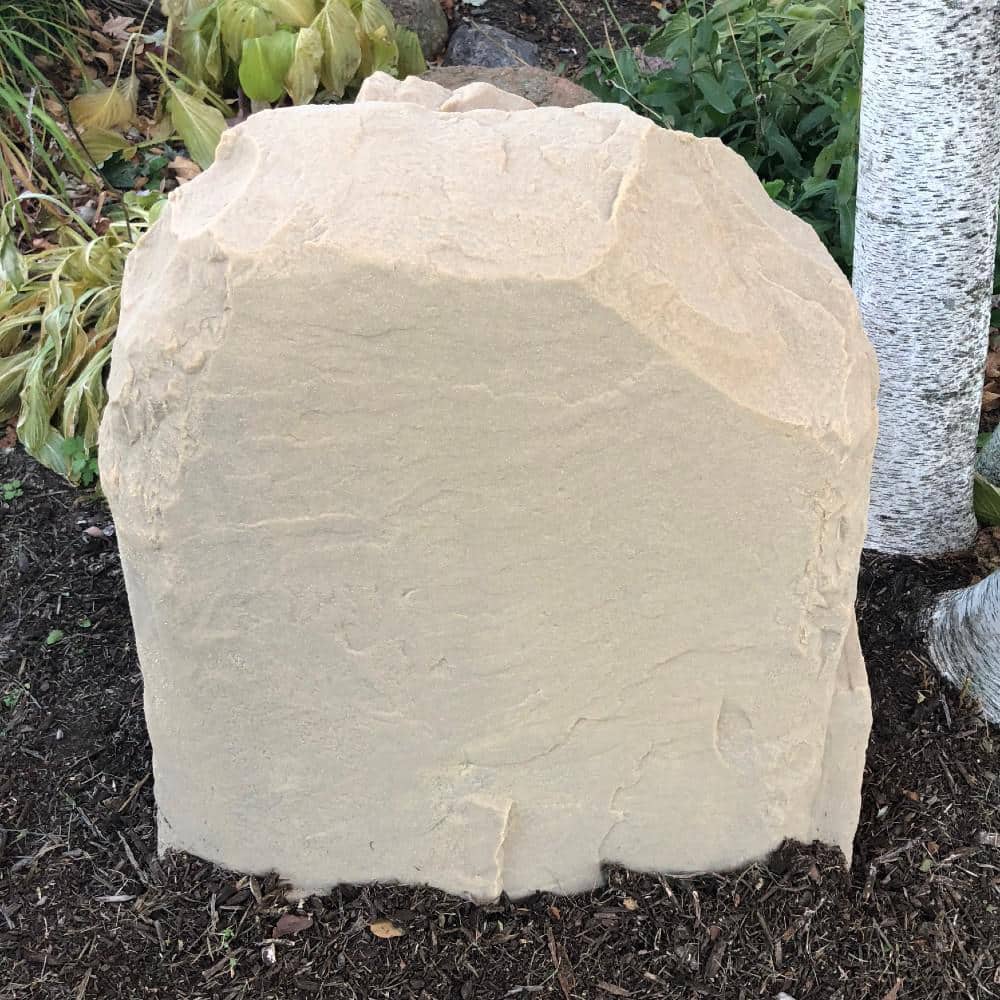 Dekorra 24 in.x20 in.x24 in. Medium Tan Fake Rock Cover for Concealing and Protecting Well Casings Backflows & Utility Devices (3)