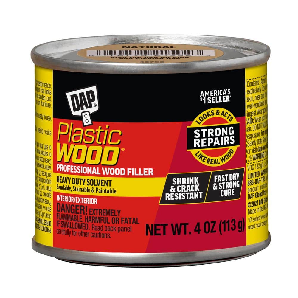 DAP Plastic Wood 4 oz. Natural Solvent Wood Filler (12-Pack)