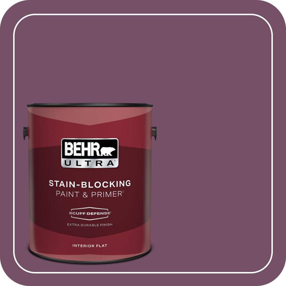 BEHR ULTRA 1 gal. #690D-7 Radicchio Extra Durable Flat Interior Paint & Primer (1)