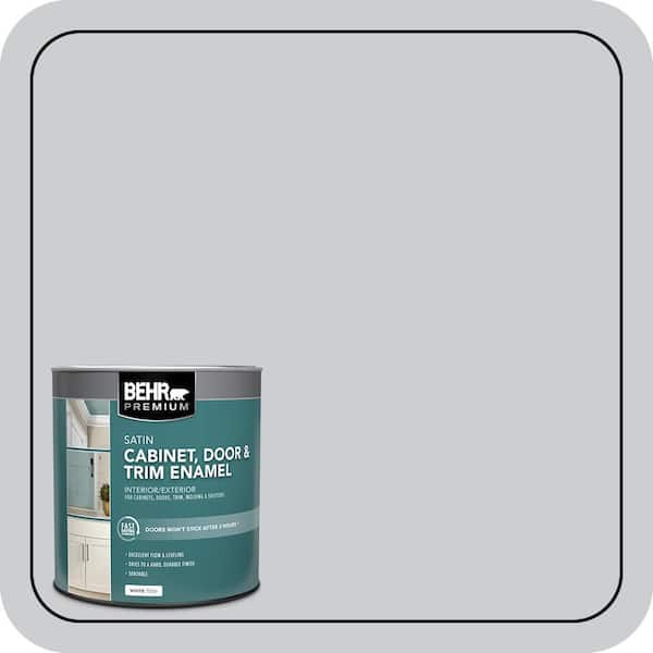 BEHR PREMIUM 1 qt. #760E-2 Manhattan Mist Satin Enamel Interior/Exterior Cabinet, Door & Trim Paint (2)