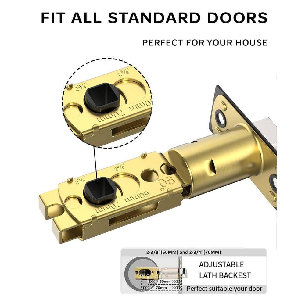 Wudkey 4-Piece Bath Hardware Set Included Privacy Door Handles with Lock Heavy Duty Door Levers (4)