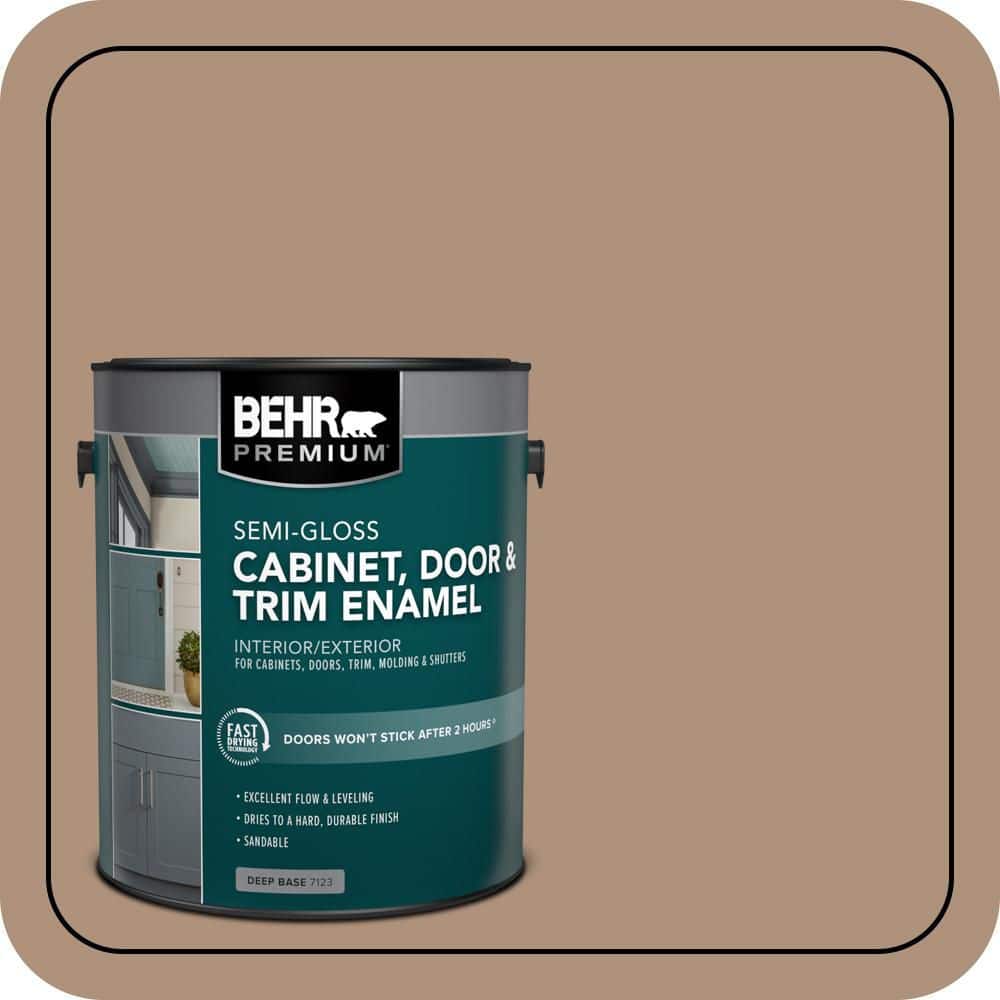 BEHR PREMIUM 1 gal. #PPU4-04 Soft Chamois Semi-Gloss Enamel Interior/Exterior Cabinet, Door & Trim Paint