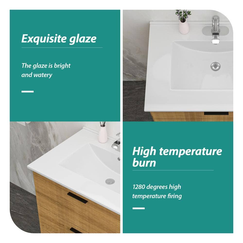 Tahanbath 30.2 Corner Bathroom Sink in White (3)
