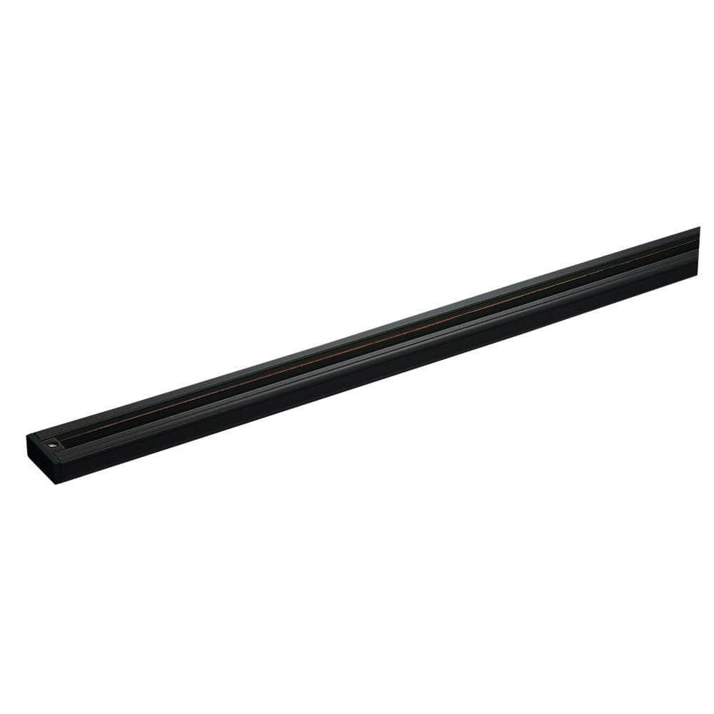Hampton Bay 8 ft. 2400-Watt Black Linear Track Lighting Rail Section (2)