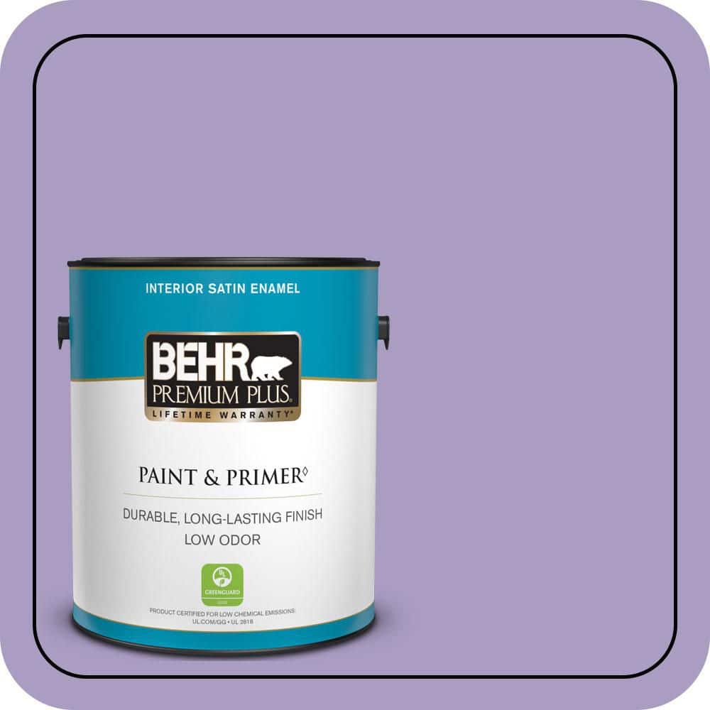 BEHR PREMIUM PLUS 1 gal. #M560-4 Evening Slipper Satin Enamel Low Odor Interior Paint & Primer