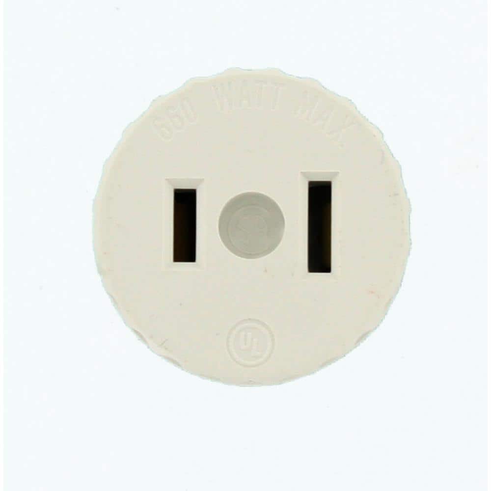 Leviton 660-Watt Lamp Holder to Outlet Adapter, White 125-W (2)