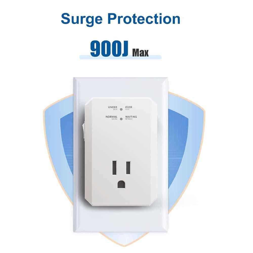 Yichuhaoxi Single Outlet Surge Protector with Ground Protected Light Indicators for Home Appliances 120V 15A 1875W 2 Pack (2)