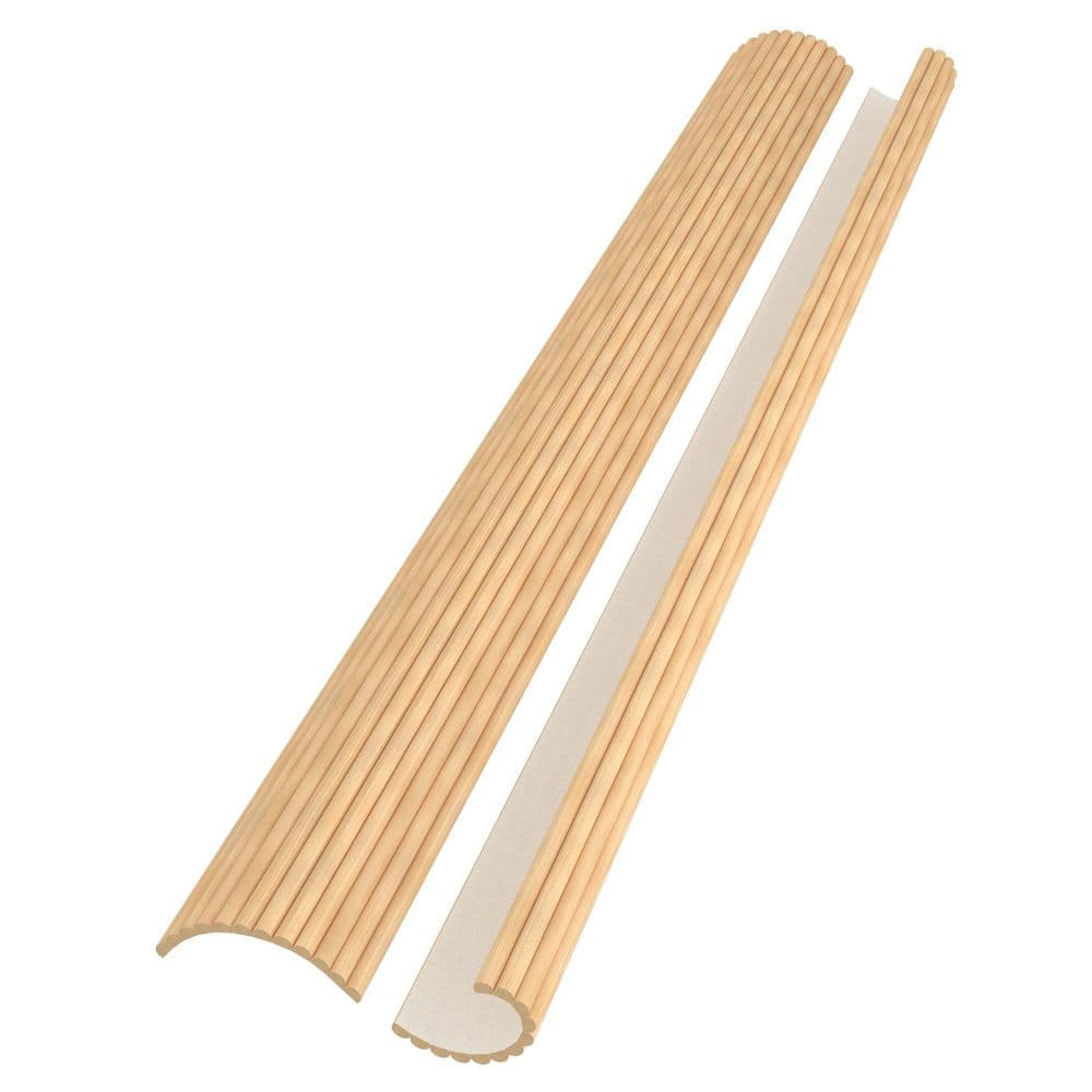 Ejoy 104 in. x 11.8 in. x 0.47 in. Wood Flex Half Circle Multi-Purpose Siding Panel in Light Oak Color (Set of 2 Pieces) (1)
