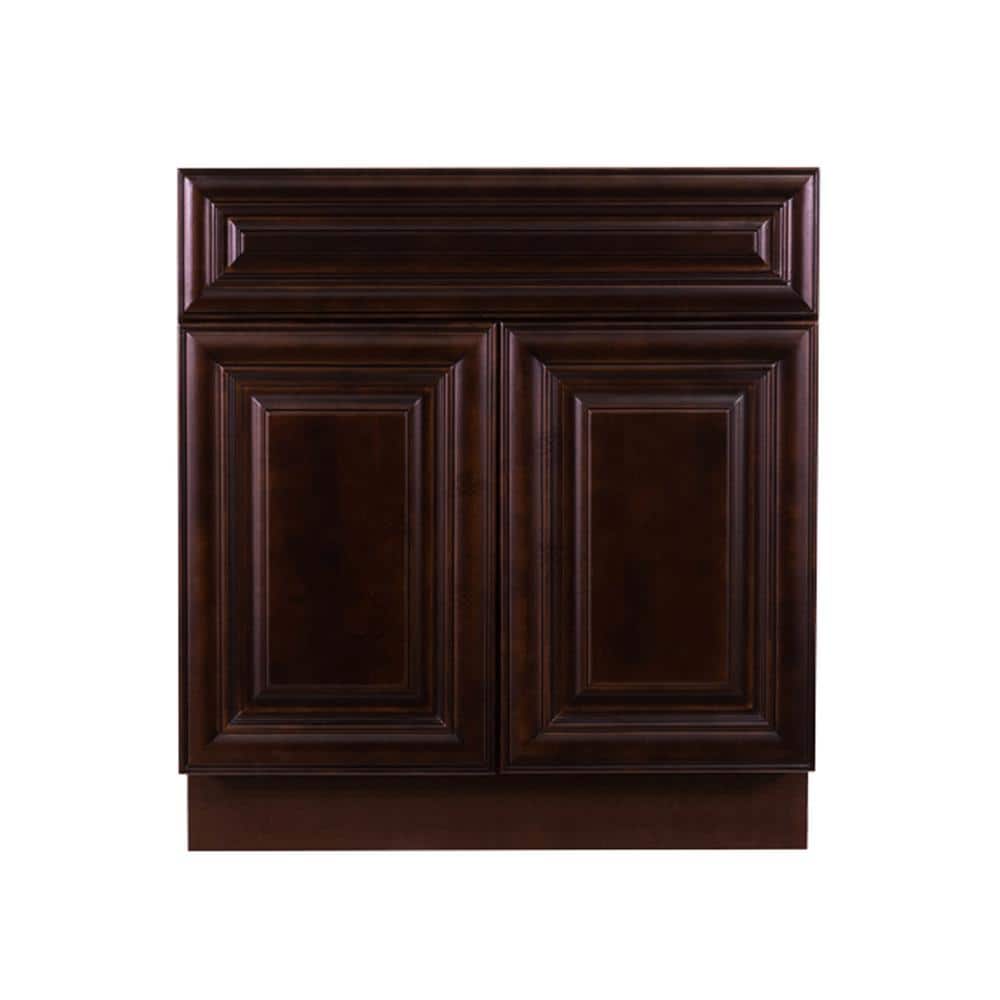 LIFEART CABINETRY Edinburgh Assembled 30 in. x 21 in. x 33 in. Bath Vanity Sink Base Cabinet with 2 Doors in Espresso Finish (1)