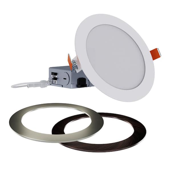 HALO 6 in. Selectable for Use in New Construction/Remodel/Retrofit Installation, Integrated LED Canless Downlight w/2 Trims (2)