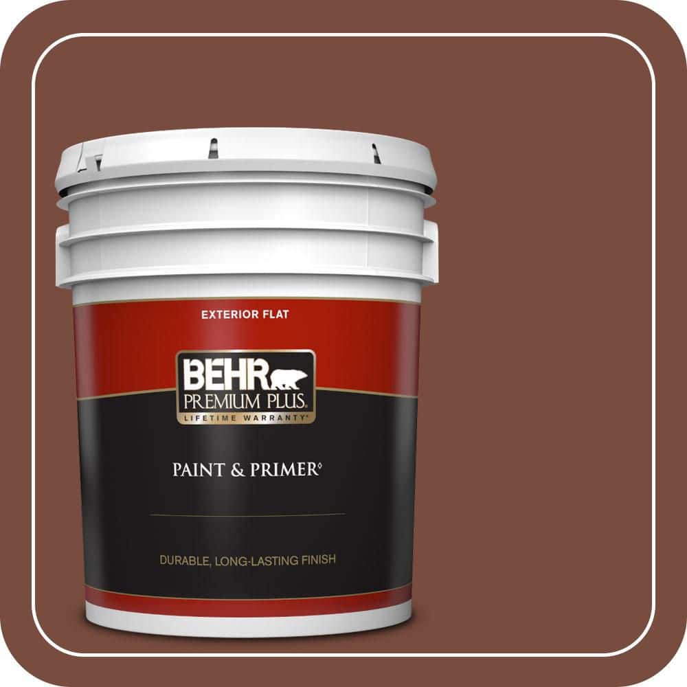 BEHR PREMIUM PLUS 5 gal. #PPU2-19 Royal Liqueur Flat Exterior Paint & Primer