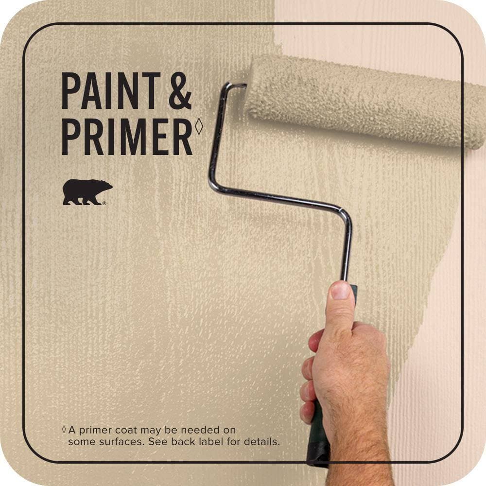 BEHR PREMIUM PLUS 1 gal. #PWL-82 Pita Bread Flat Exterior Paint & Primer (3)
