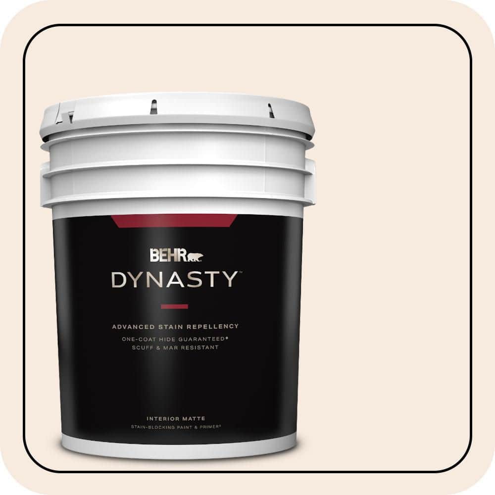 BEHR DYNASTY 5 gal. #W-D-110 Soft Muslin Matte Interior Stain-Blocking Paint & Primer