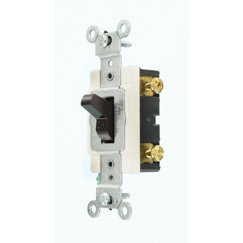 Leviton 15 Amp Commercial Grade Double-Pole Toggle Switch, CS215-2 (3)