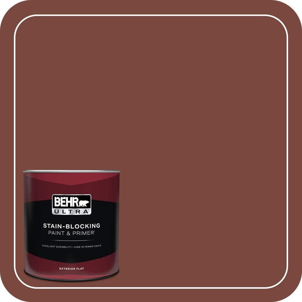 BEHR ULTRA 1 qt. #S150-7 Fire Roasted Flat Exterior Paint & Primer