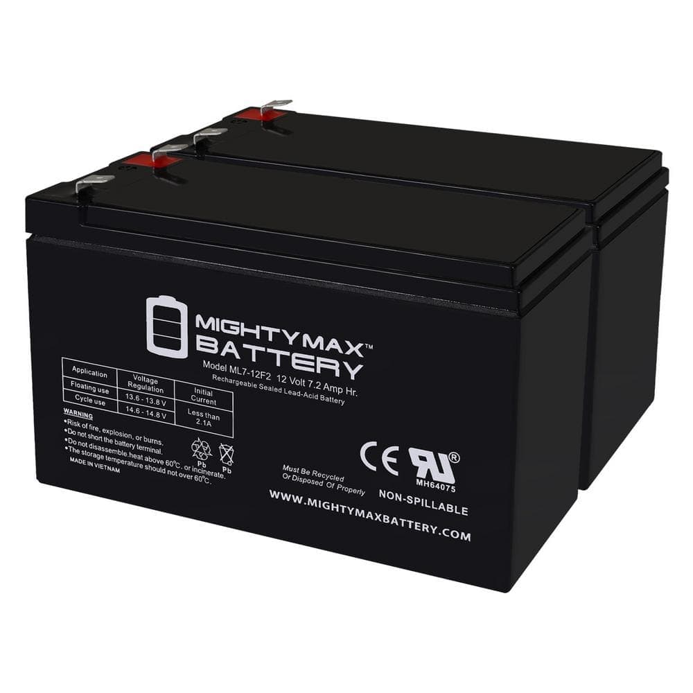 MIGHTY MAX BATTERY 12-Volt 7Ah F2 Battery Replaces Texas Hunter 650lb Trophy Deer Feeder - 2 Pack
