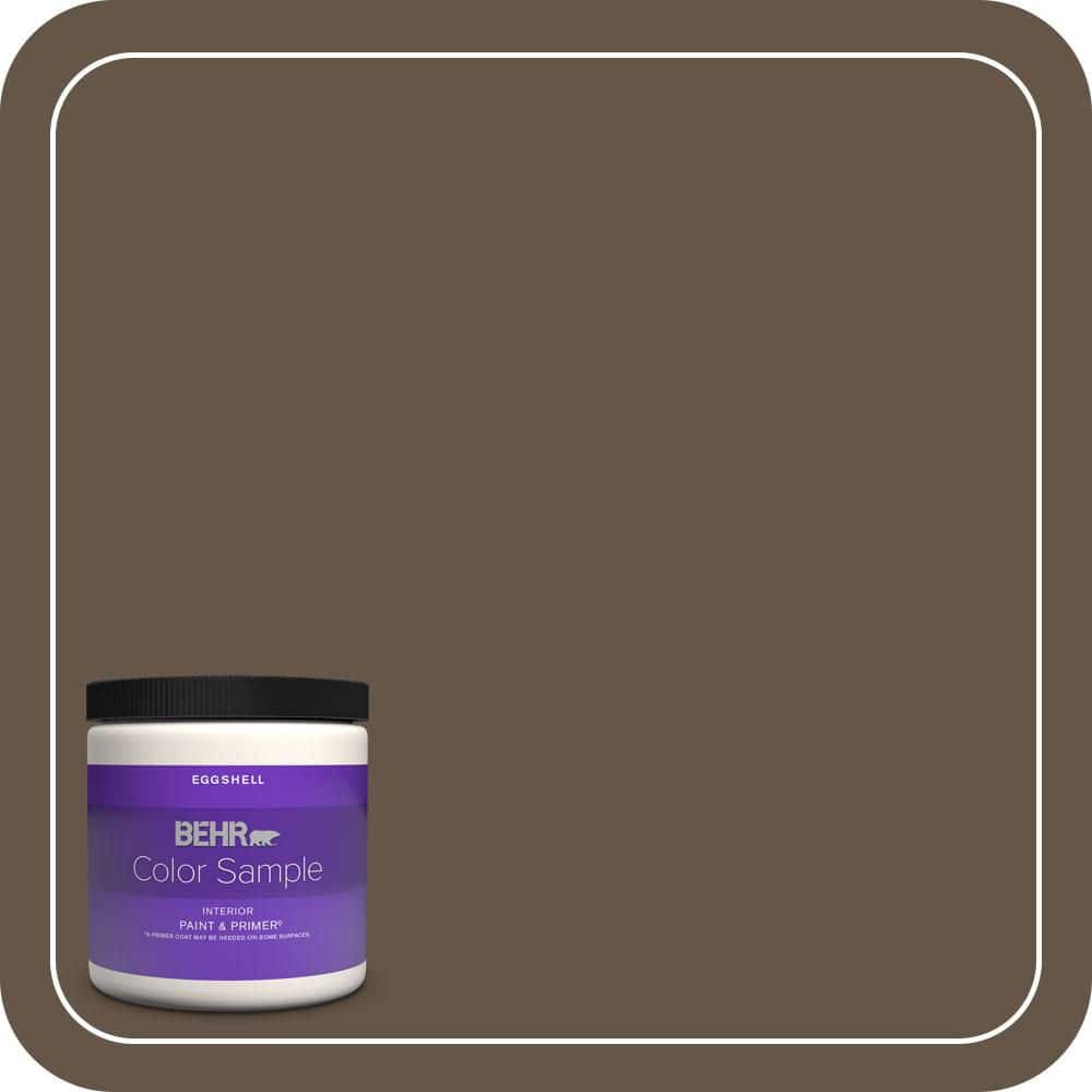 BEHR PREMIUM PLUS 8 oz. #N220-7 Cavalry Brown Eggshell Enamel Interior Paint & Primer Color Sample