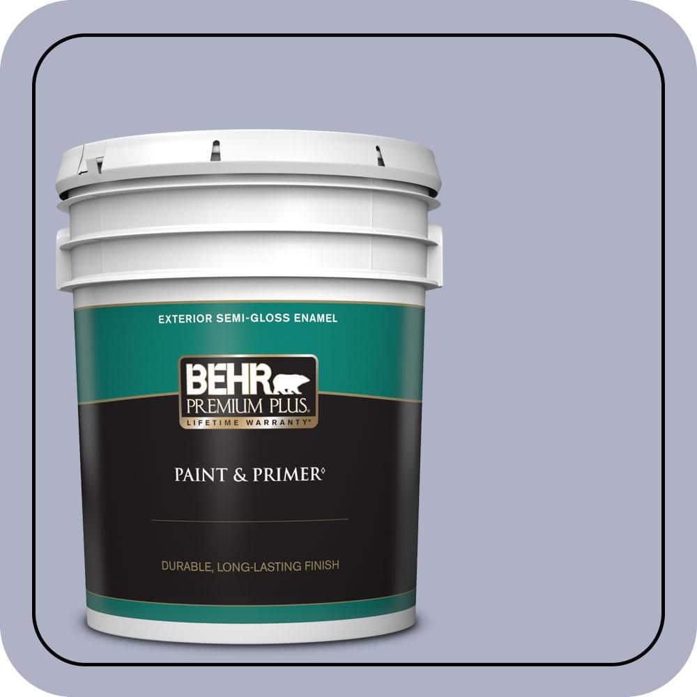 BEHR PREMIUM PLUS 5 gal. #S560-3 Noble Purple Semi-Gloss Enamel Exterior Paint & Primer