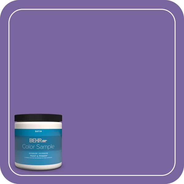 BEHR PREMIUM PLUS 8 oz. #PPU16-03 Purple Paradise Satin Enamel Interior/Exterior Paint & Primer Color Sample (2)
