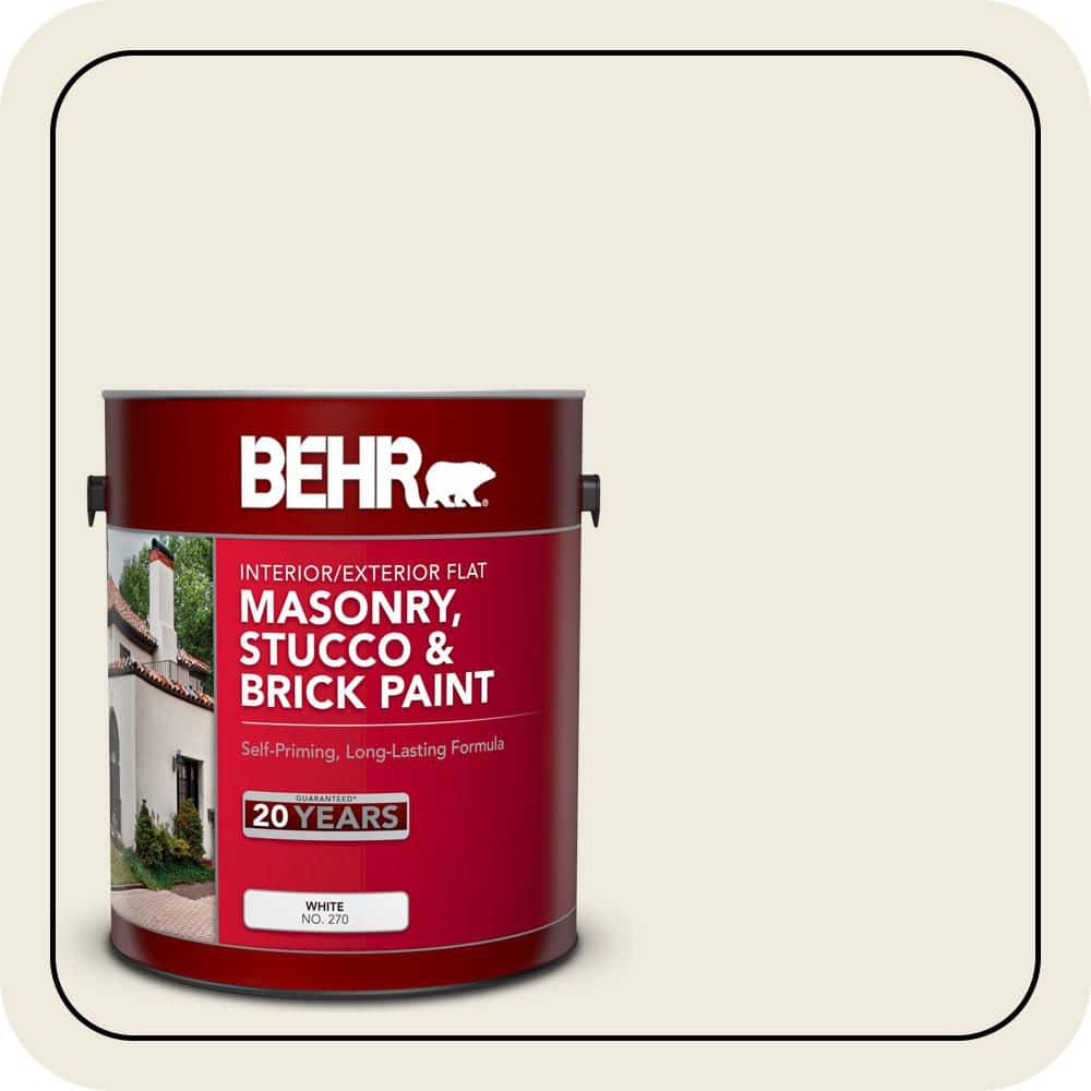 BEHR 1 gal. #PPU10-14 Ivory Palace Flat Interior/Exterior Masonry, Stucco and Brick Paint